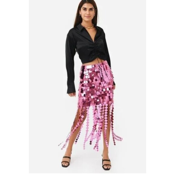 Jonathan Simkhai Dresses & Skirts - Jonathan Simkhai Pink Sequin Midi Skirt